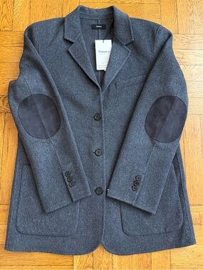 Theory 
Wool/Cashmere Elbow Patch Blazer